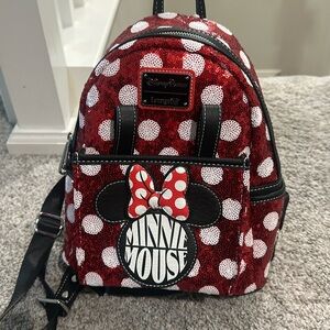 Loungefly Minnie sequin backpack nwt